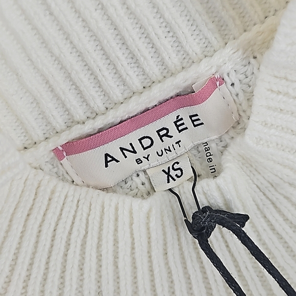 Andree By Unit Womens Color Block Purple/Gray/Ivory Knit Sweater SzXS  NWT - Picture 9 of 11